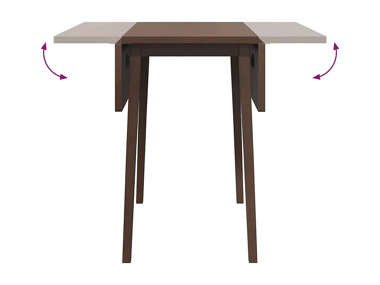 Mesa de comedor de madera maciza marrón y caucho