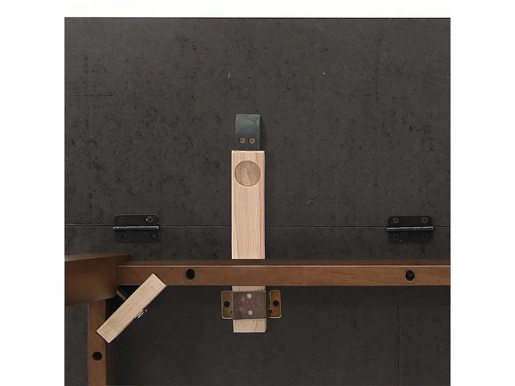 Mesa de comedor de madera maciza marrón y caucho