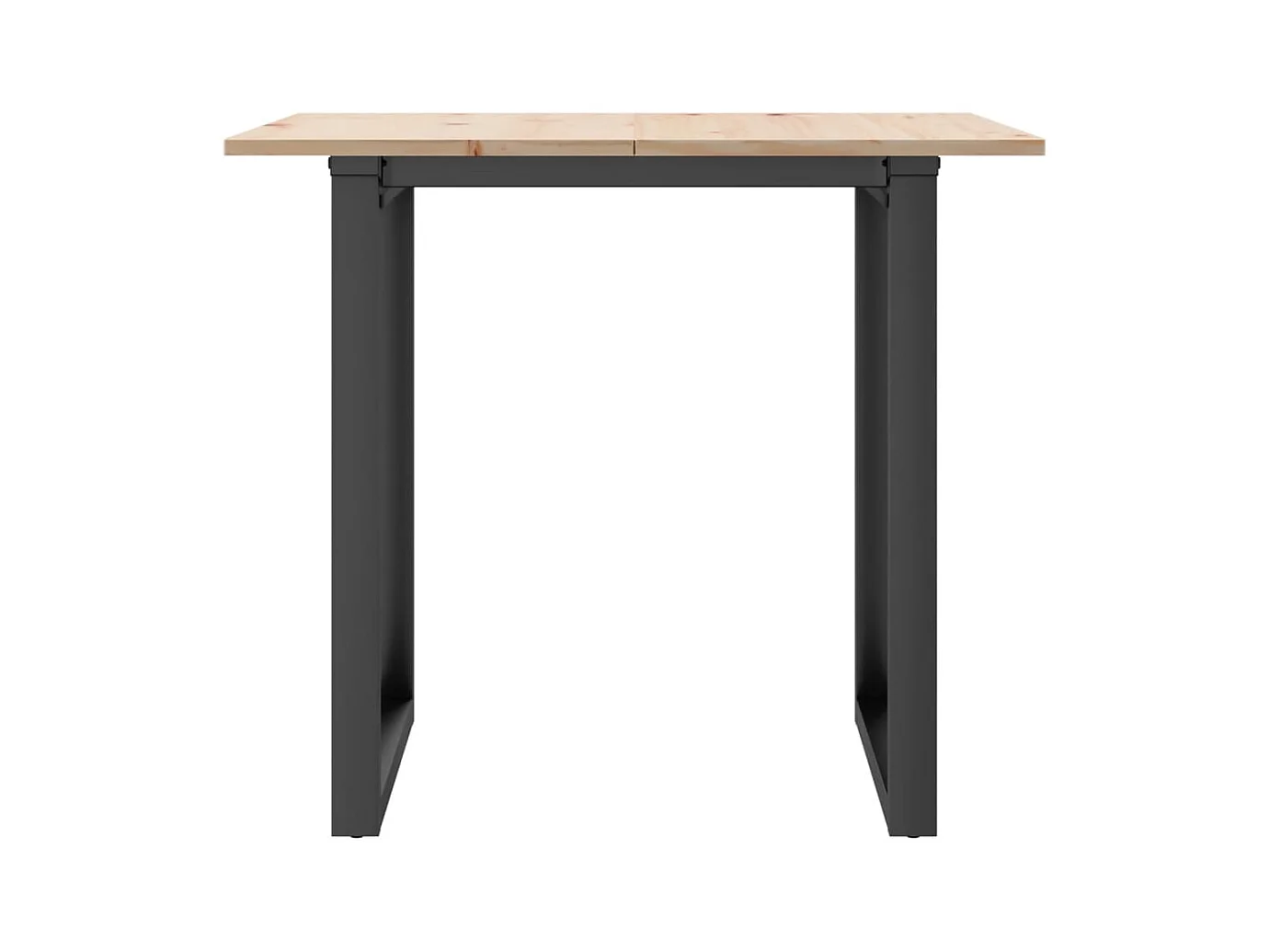 Table à manger cadre en O 90x90x75 cm bois de pin massif acier