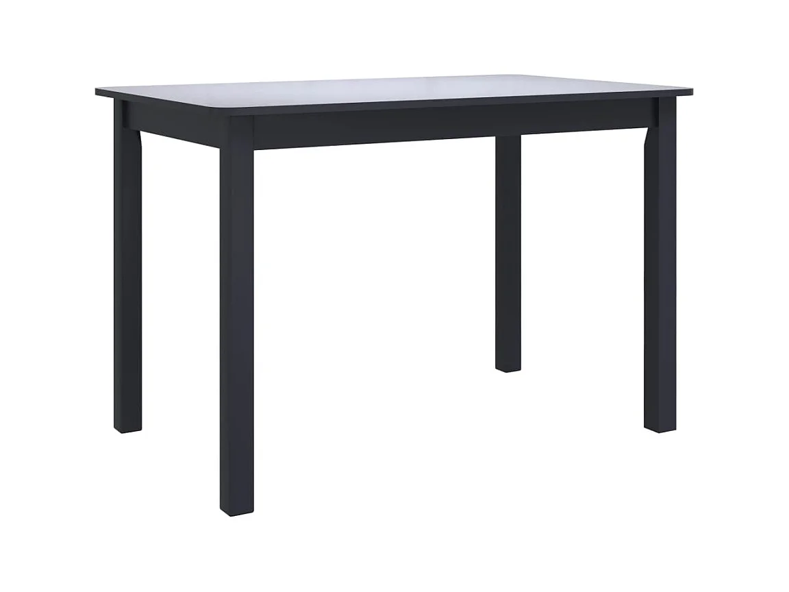 Table de salle à manger Noir 114x71x75 cm Bois d'hévéa massif