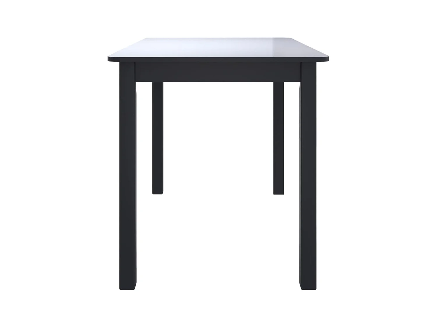 Table de salle à manger Noir 114x71x75 cm Bois d'hévéa massif