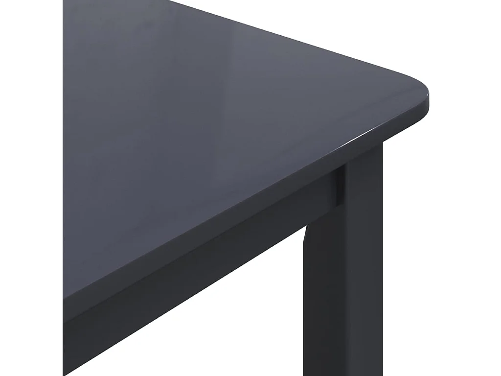 Mesa de comedor negra 114x71x75 cm Madera maciza de caucho