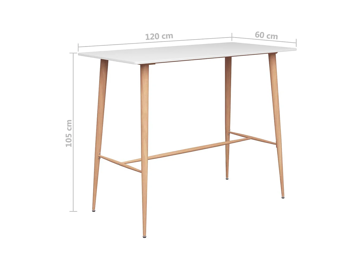 Table de bar Blanc 120x60x105 cm
