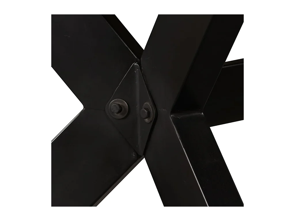 Table à manger Bois de manguier massif et croix en acier 180 cm