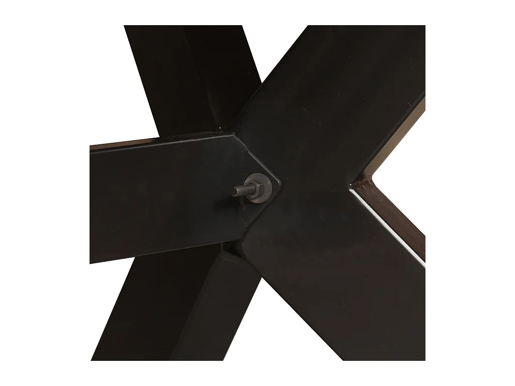 Table à manger Bois de manguier massif et croix en acier 180 cm