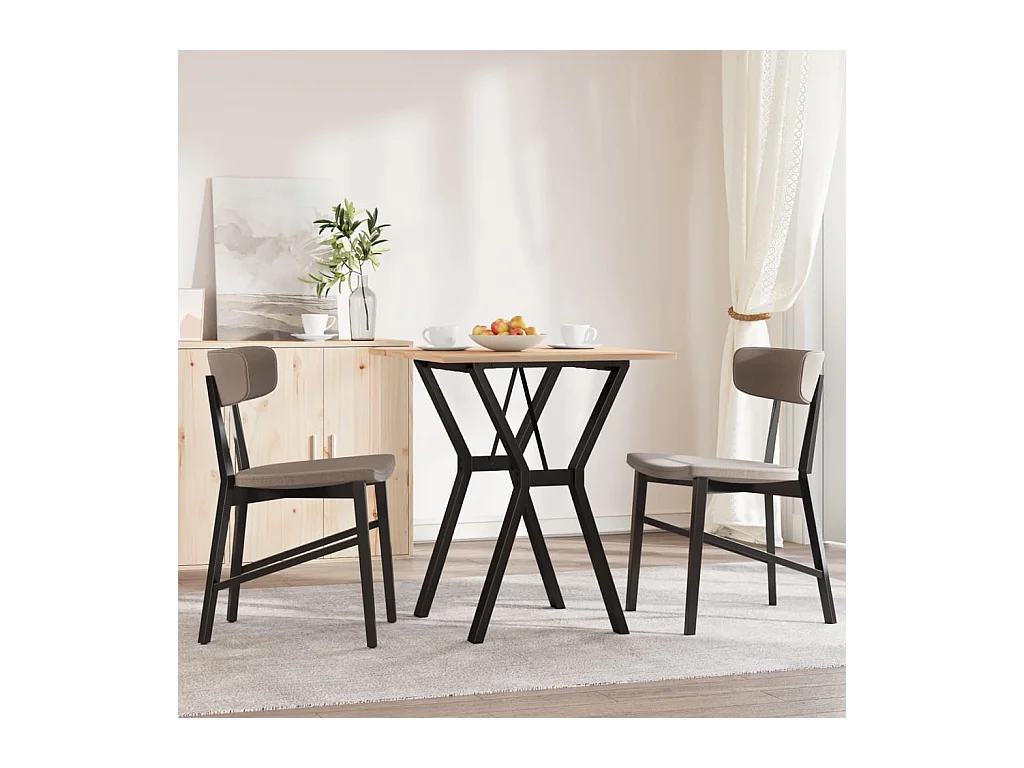 Table à manger cadre en Y 70x70x75 cm bois de pin massif acier