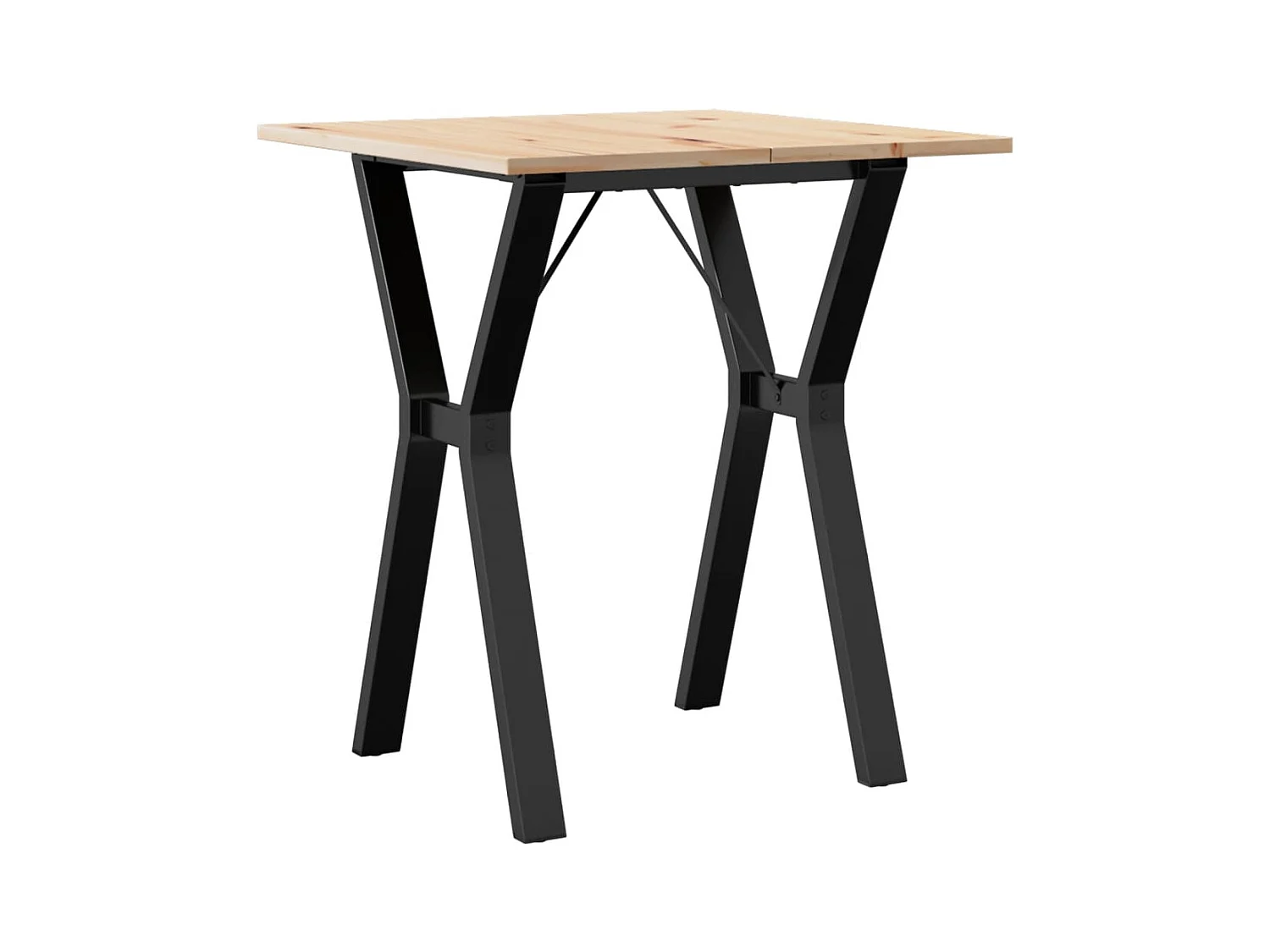 Table à manger cadre en Y 70x70x75 cm bois de pin massif acier
