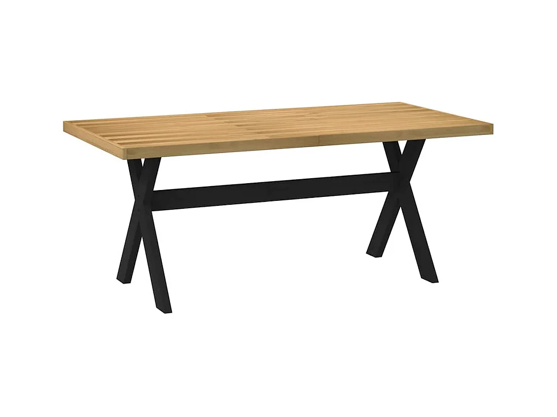 Table à manger NOAIN pieds en forme de X 180x90x75cm massif pin
