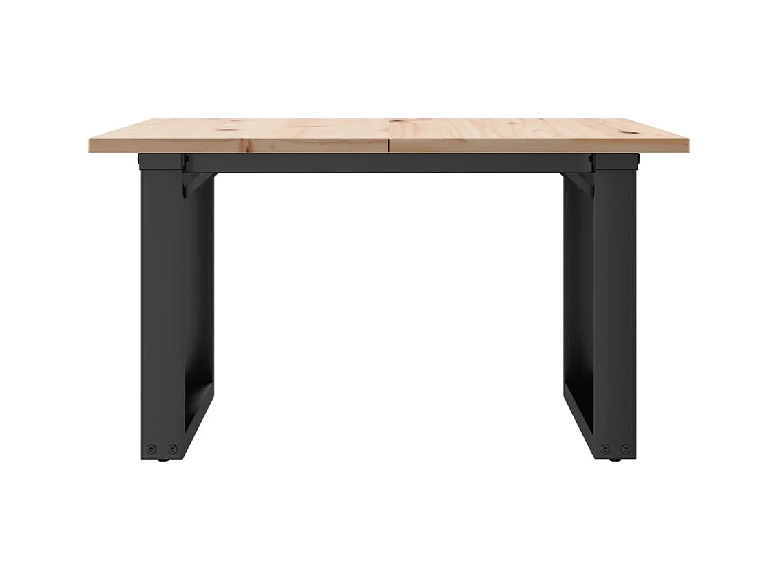 Table basse cadre en O 60x60x40 cm bois de pin massif et acier