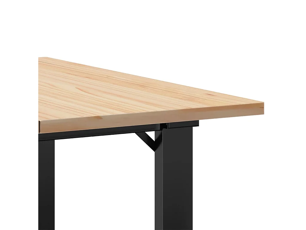 Table basse cadre en O 60x60x40 cm bois de pin massif et acier