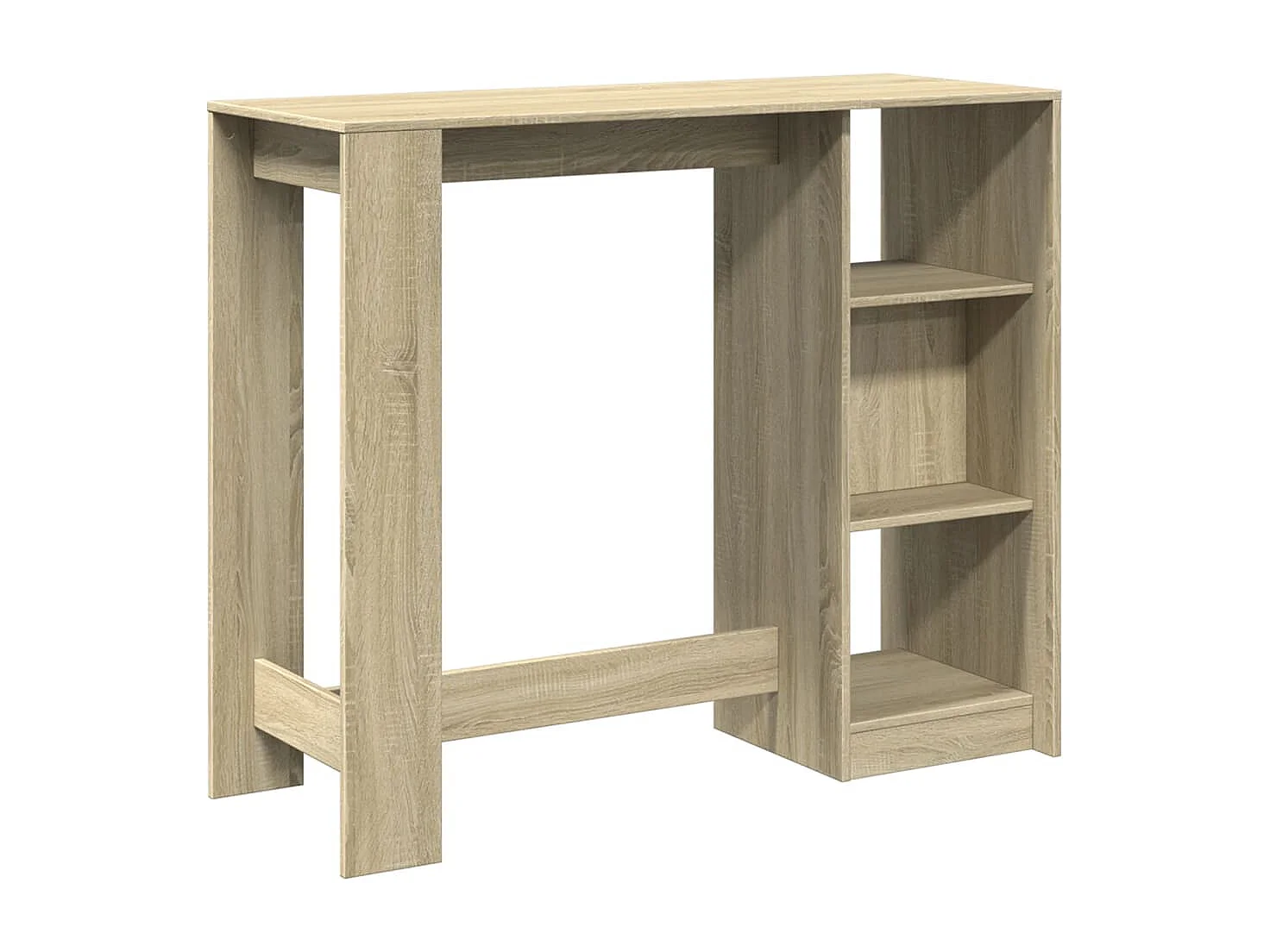 Mesa de bar de madera de ingeniería de roble Sonoma con estante