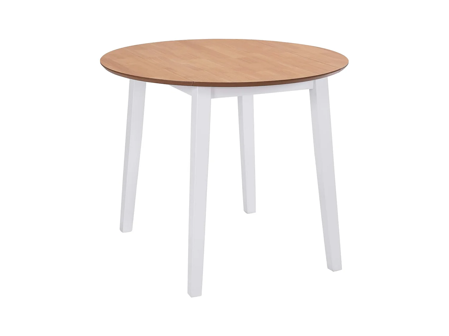 Table à manger ronde à abattant MDF blanc