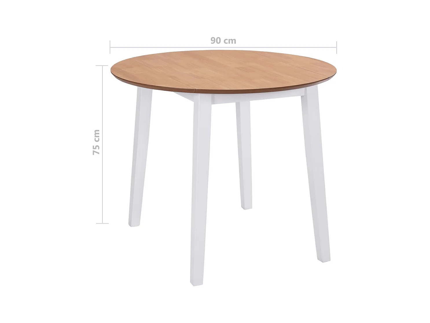 Table à manger ronde à abattant MDF blanc