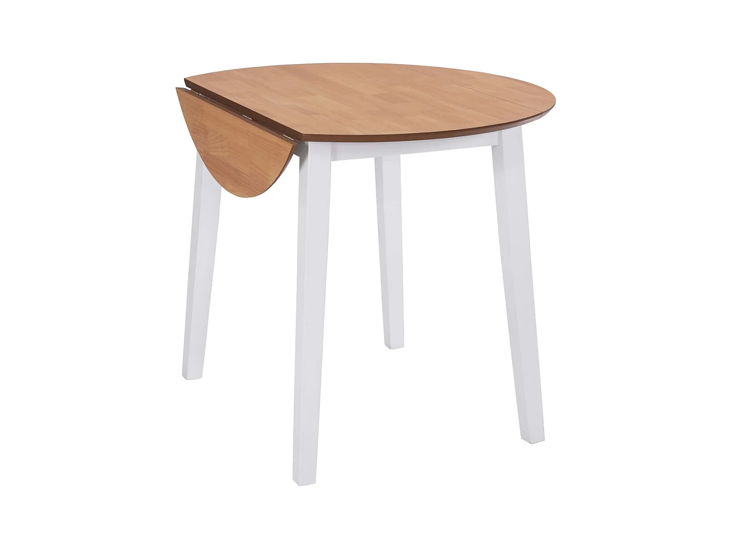 Table à manger ronde à abattant MDF blanc