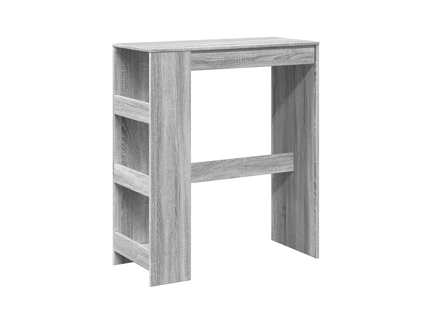 Table de bar avec étagères sonoma gris bois d'ingénierie