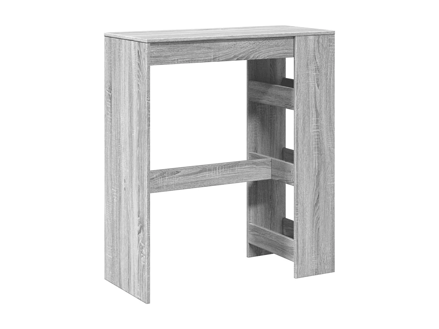 Mesa de bar de madera de ingeniería gris Sonoma con estantes