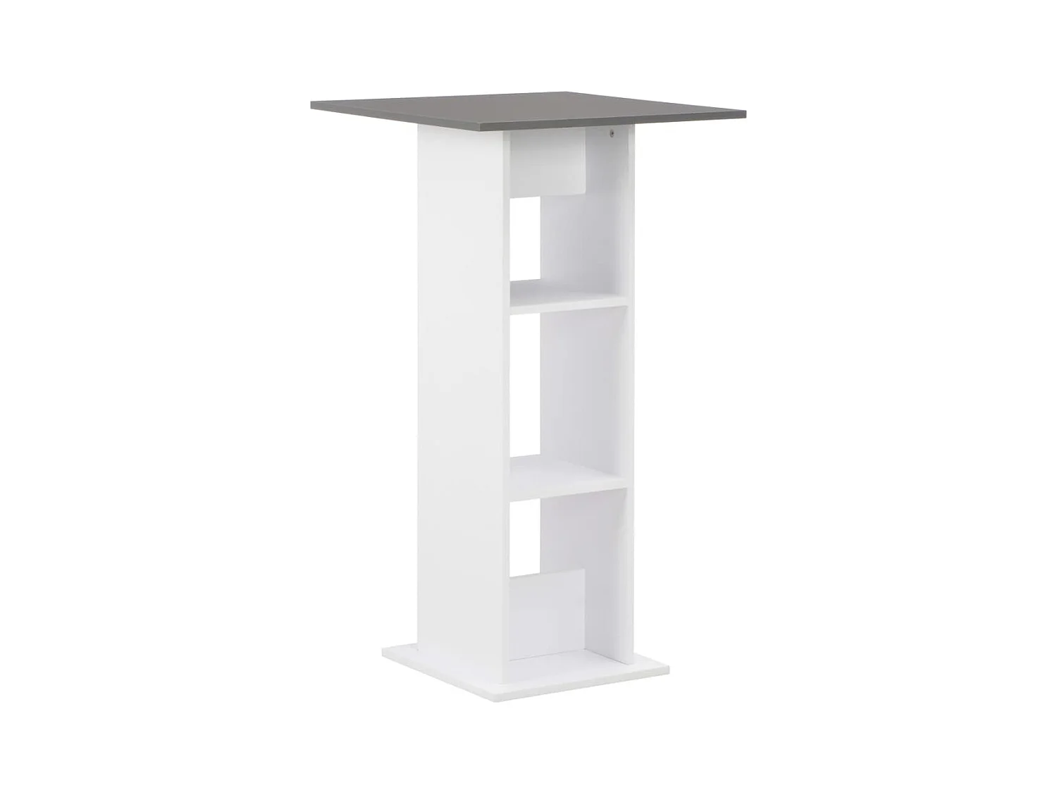 Table de bar Blanc et gris anthracite 60x60x110 cm