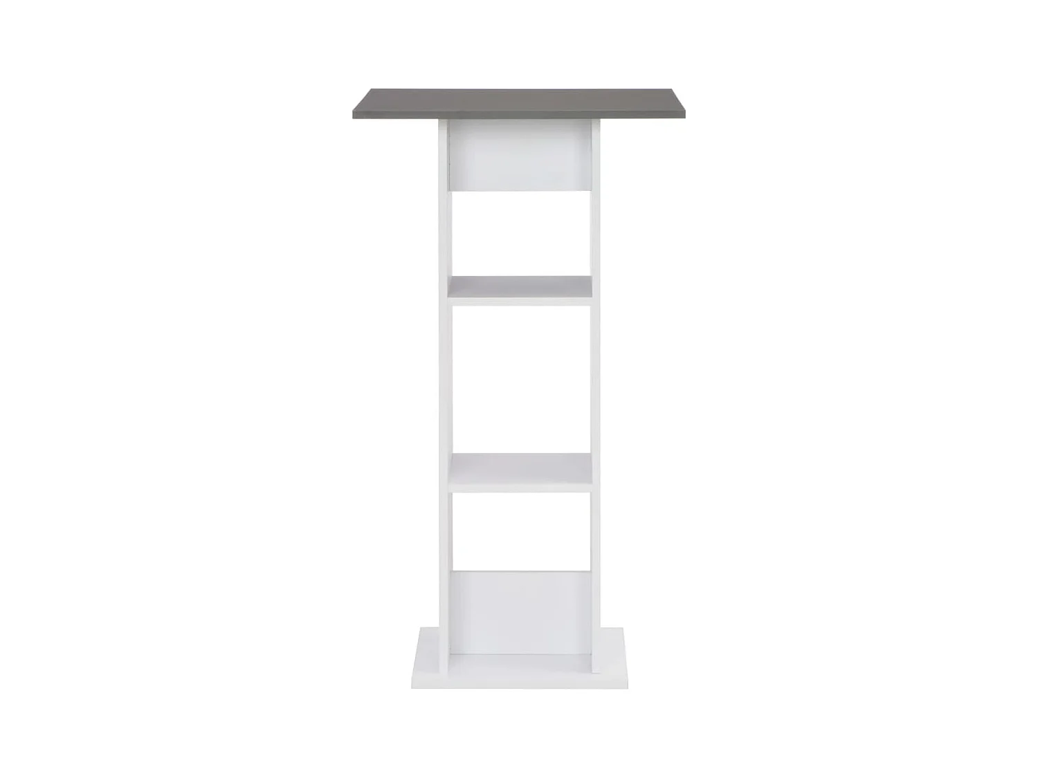 Table de bar Blanc et gris anthracite 60x60x110 cm