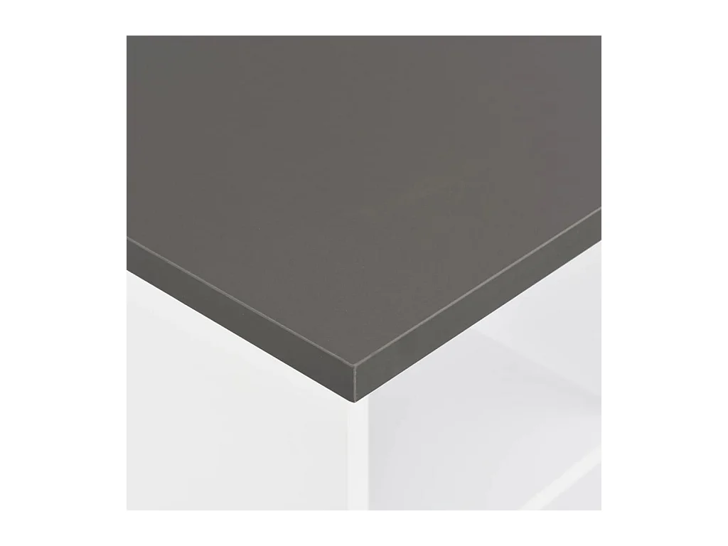 Table de bar Blanc et gris anthracite 60x60x110 cm