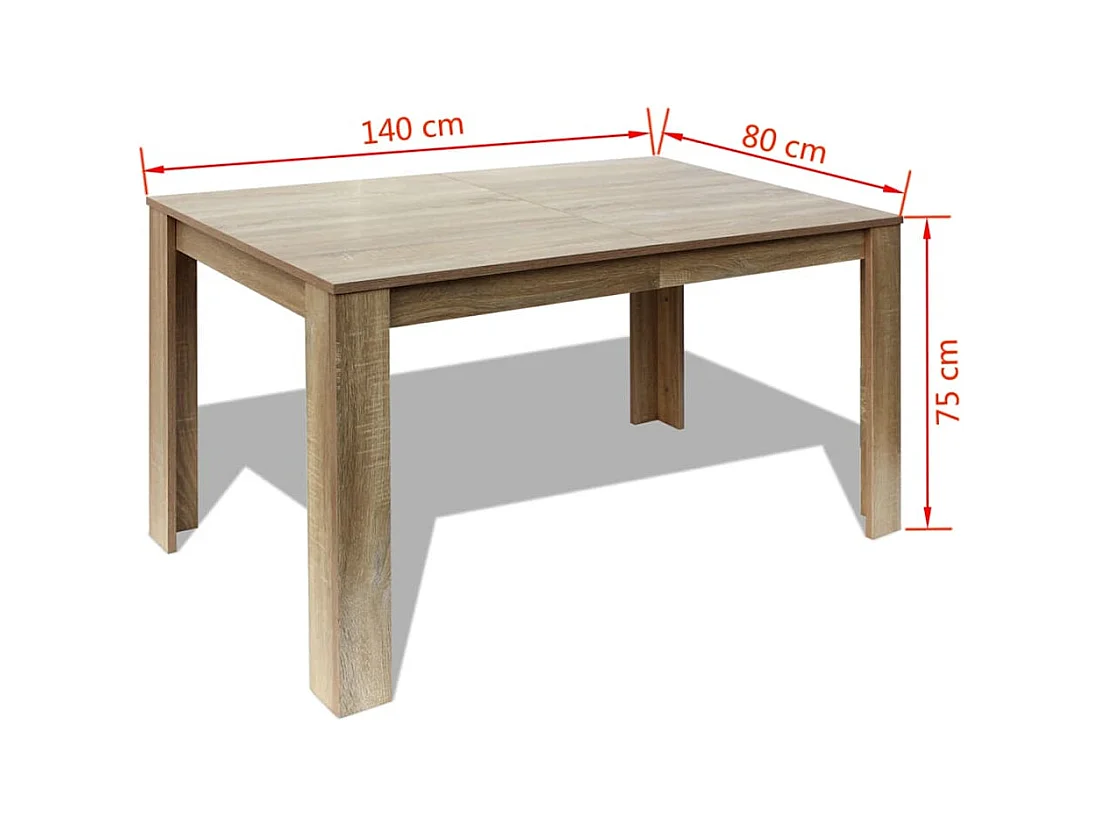 Table à manger 140x80x75 cm chêne