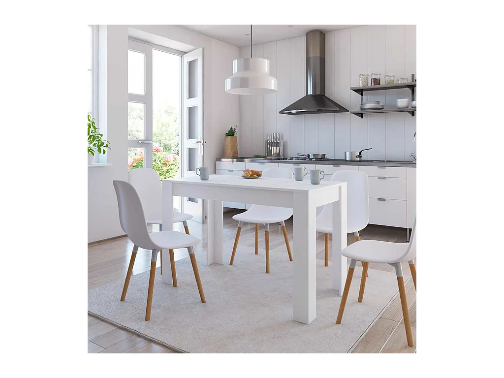 Table à manger Blanc 120x60x76 cm Bois d'ingénierie