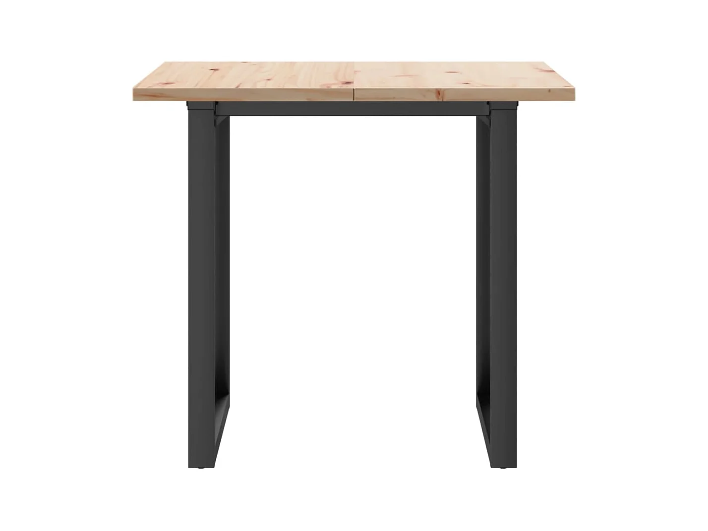 Table à manger cadre en O 80x80x75,5cm bois de pin massif acier