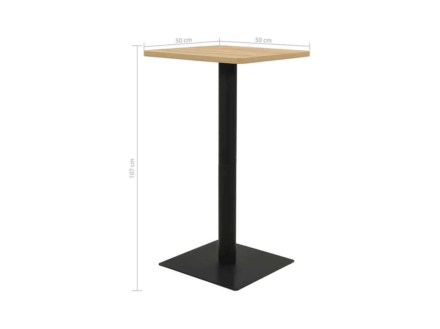 Table de bistro Couleur chêne 50x50x107 cm