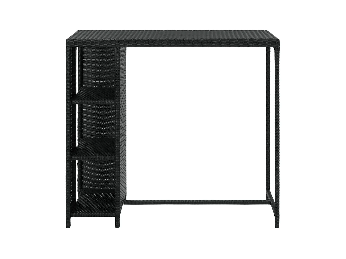 Table de bar avec rangement Noir 120x60x110 cm Résine tressée