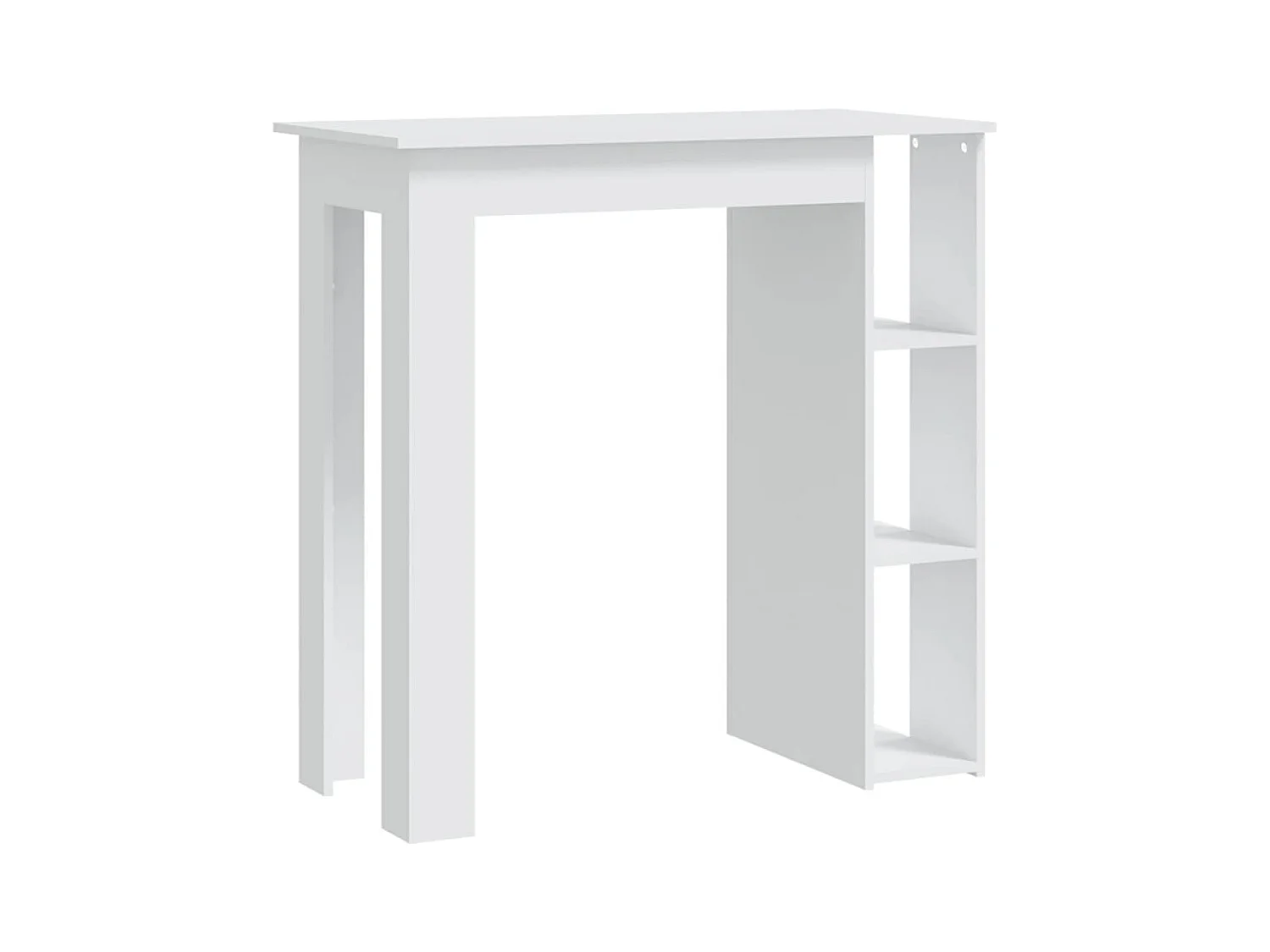 Table de bar et étagère Blanc 102x50x103,5 cm Bois d'ingénierie