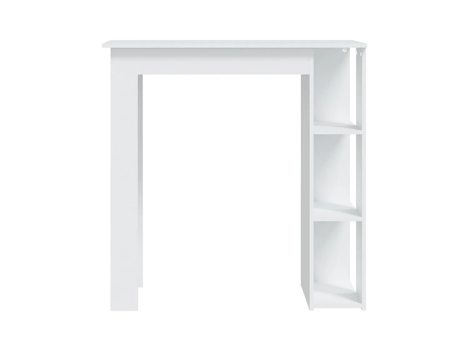 Table de bar et étagère Blanc 102x50x103,5 cm Bois d'ingénierie