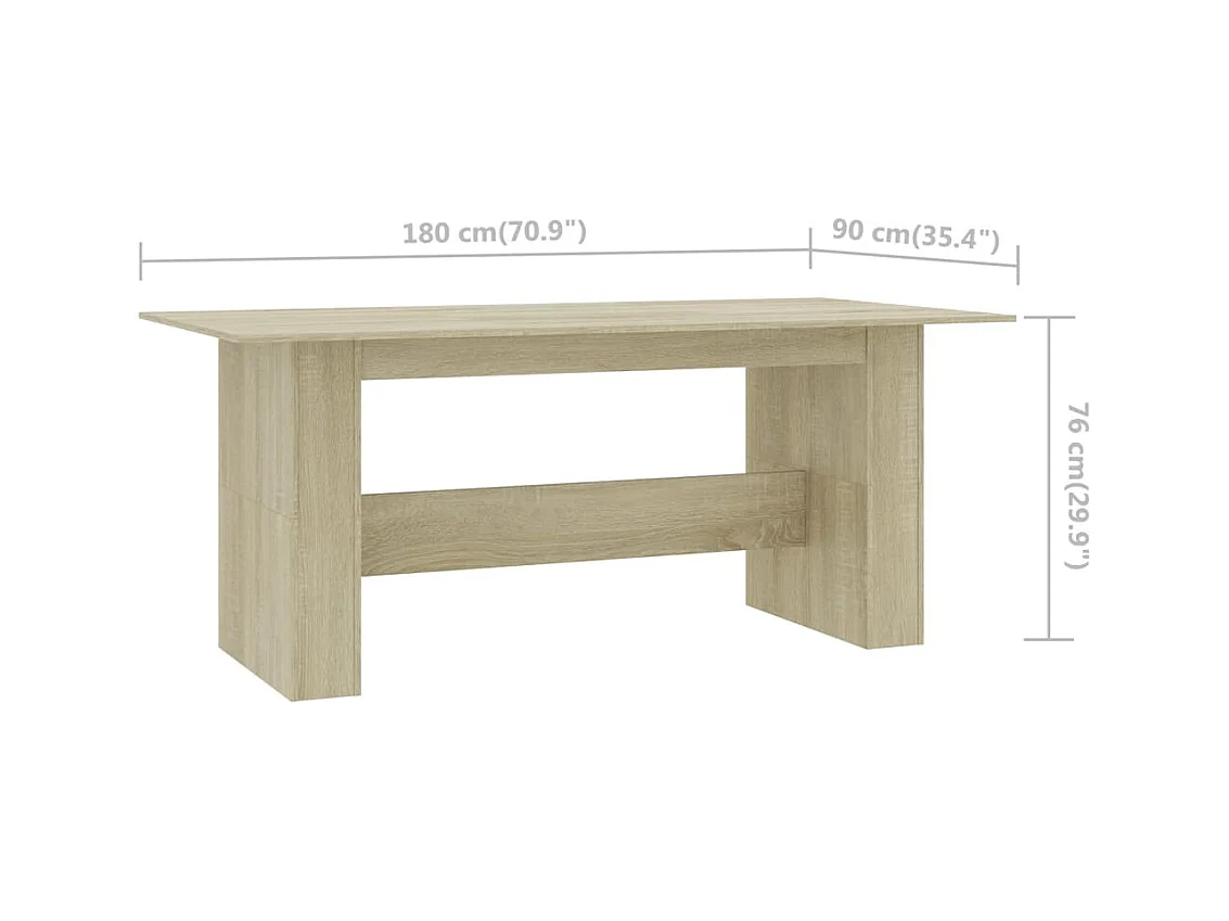 Table à manger Chêne sonoma 180x90x76 cm Bois d’ingénierie