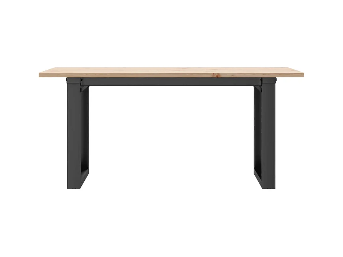 Table basse cadre en O 90x40x45 cm bois de pin massif et acier