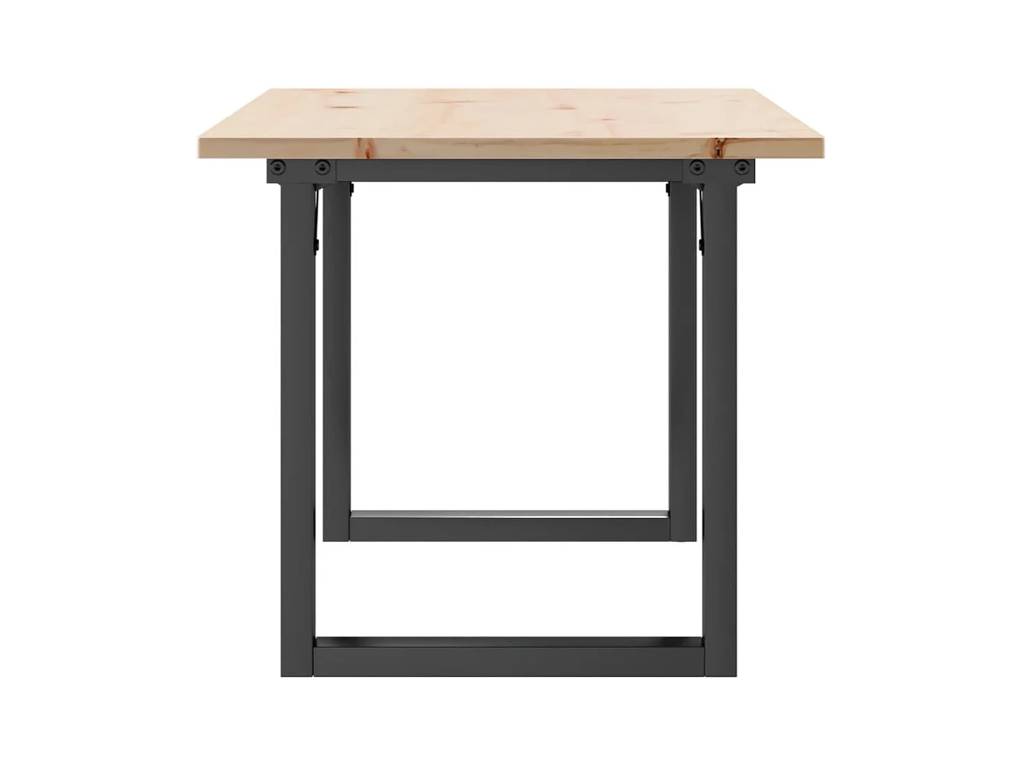 Table basse cadre en O 90x40x45 cm bois de pin massif et acier