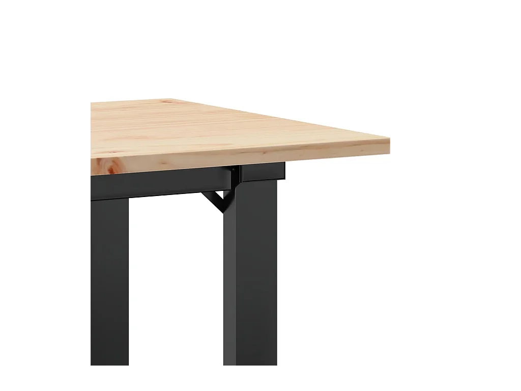 Table basse cadre en O 90x40x45 cm bois de pin massif et acier
