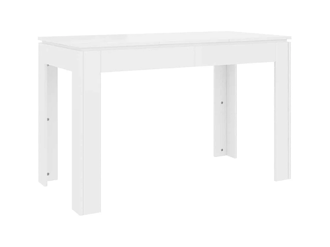 Table à manger Blanc brillant 120x60x76 cm Bois d'ingénierie