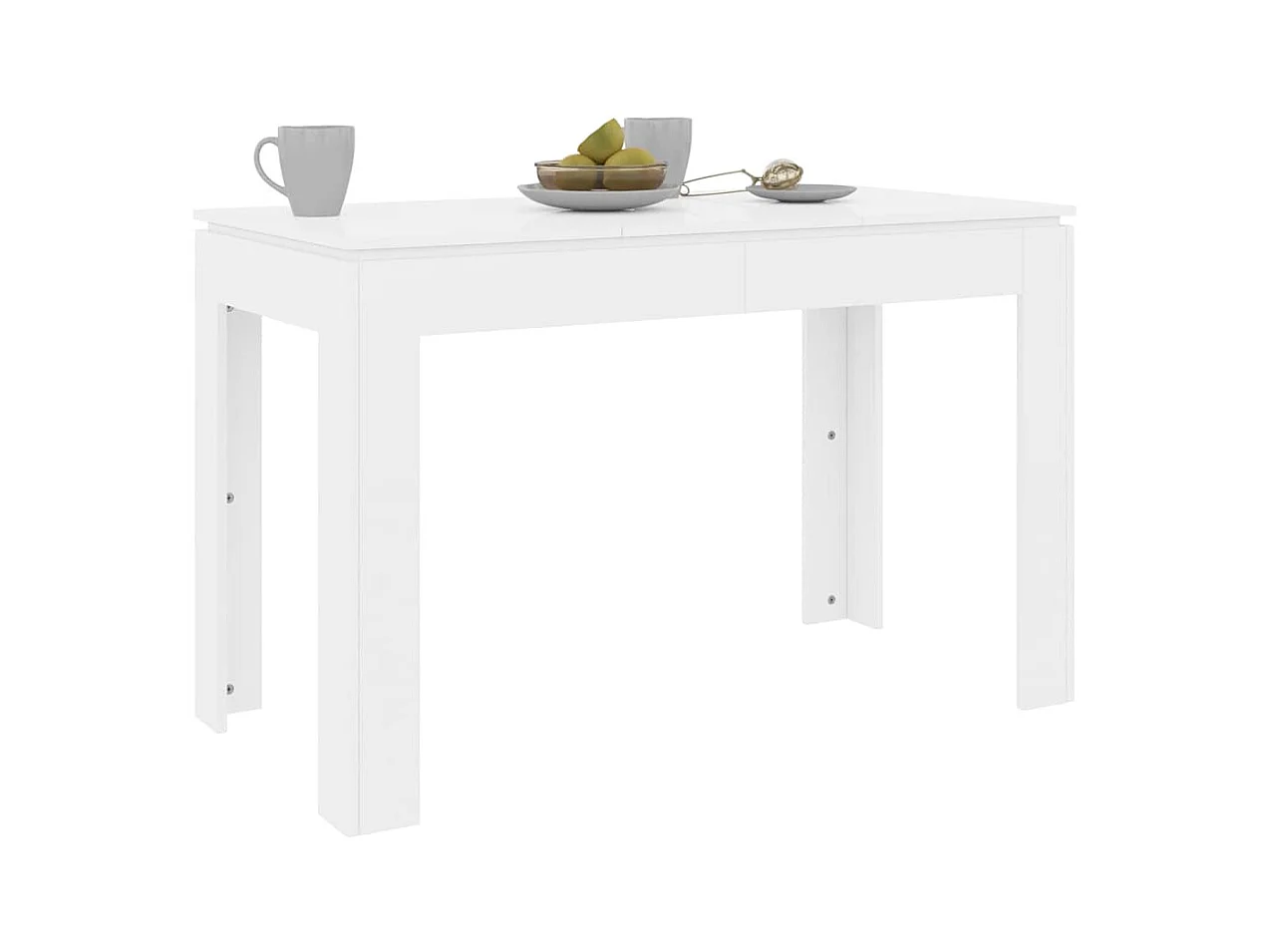 Table à manger Blanc brillant 120x60x76 cm Bois d'ingénierie