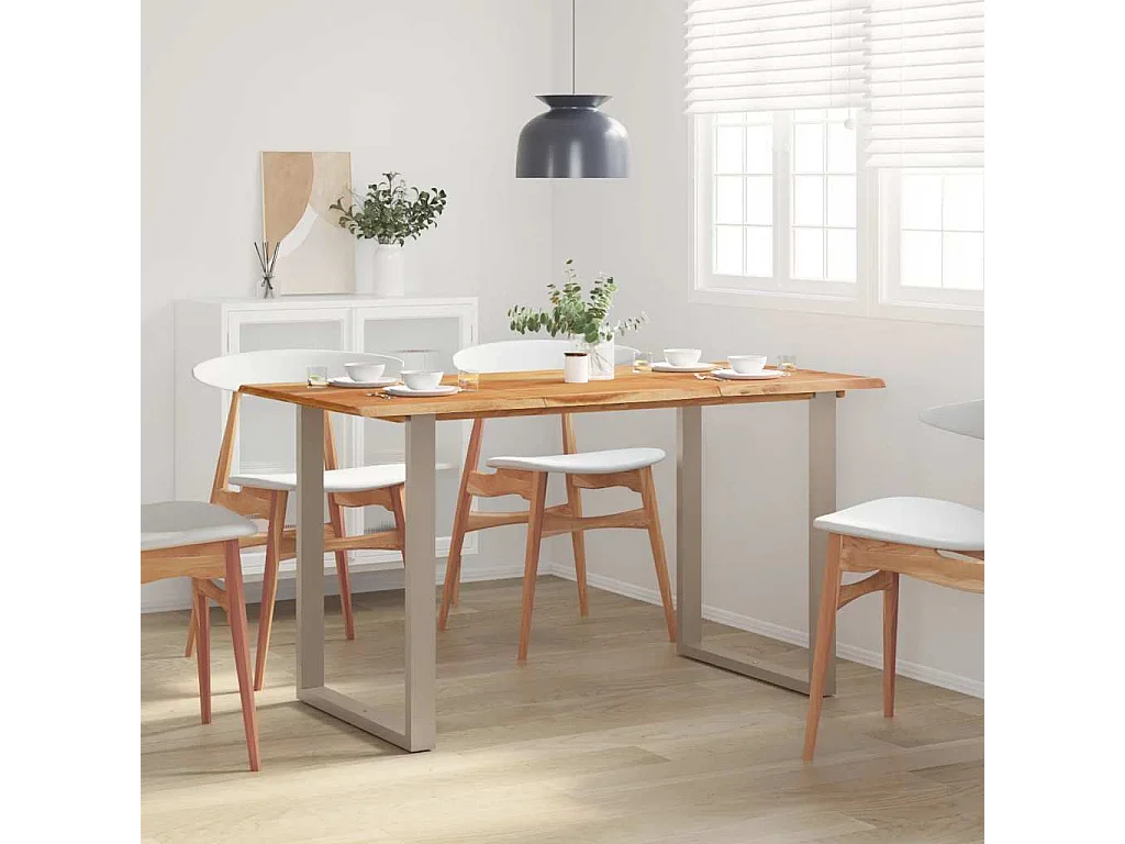 Mesa de comedor 140x70x76 cm Madera maciza de acacia