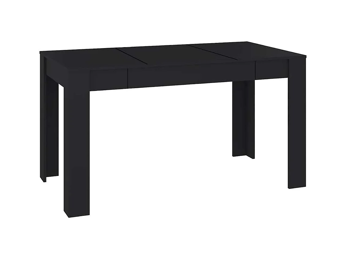 Table à manger Noir 140x74,5x76 cm Bois d'ingénierie