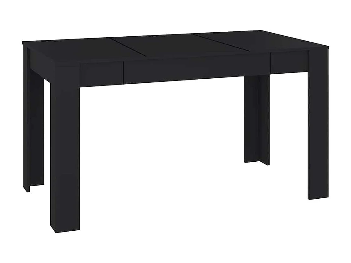 Mesa de comedor negra 140x74,5x76 cm Madera de ingeniería