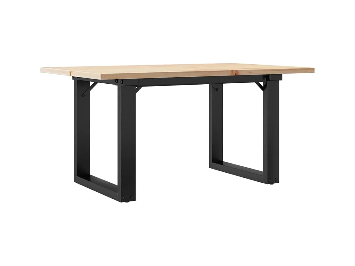 O-vormig frame salontafel 80x50x40 cm massief grenenhout en staal