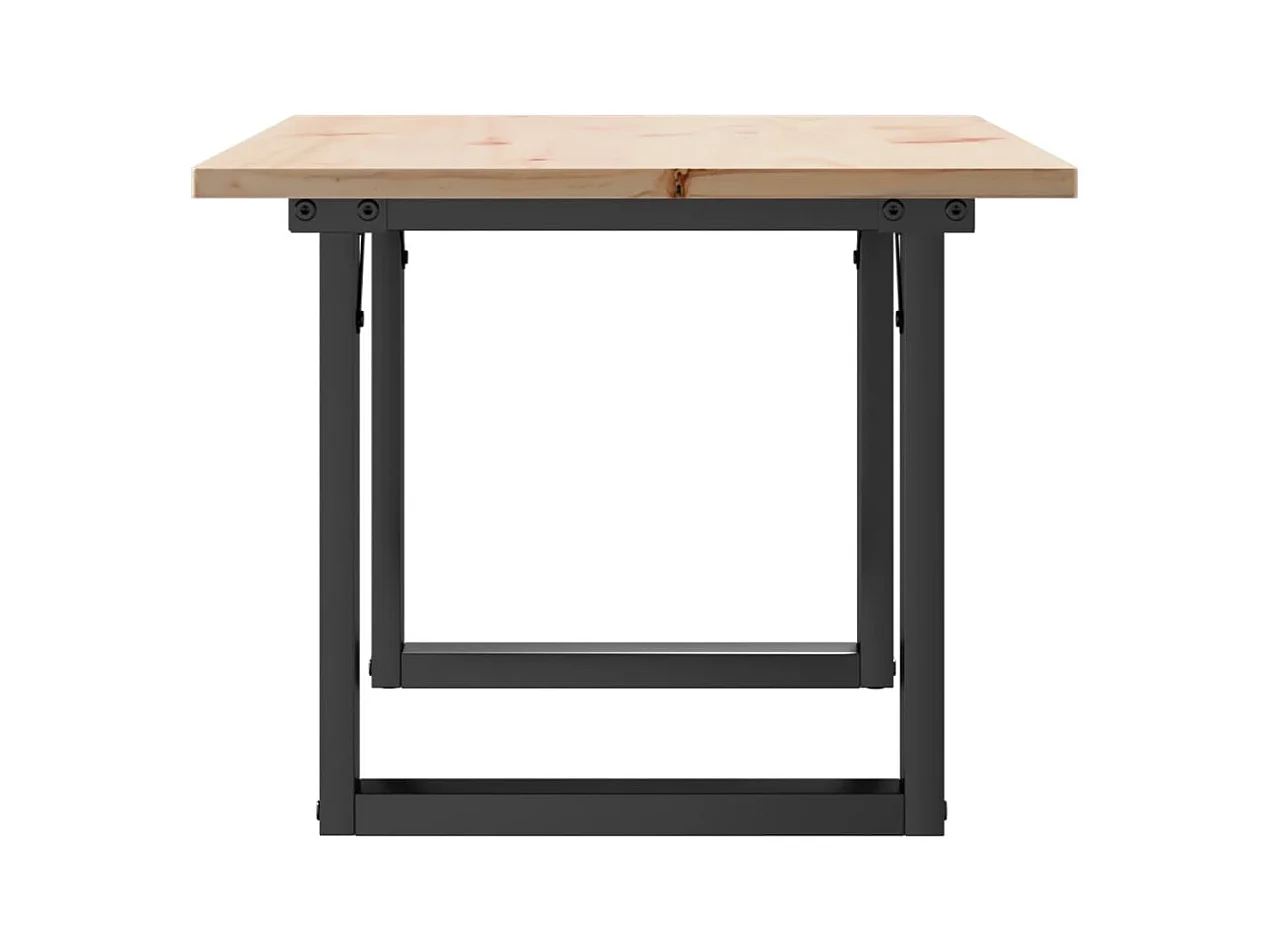 O-vormig frame salontafel 80x50x40 cm massief grenenhout en staal