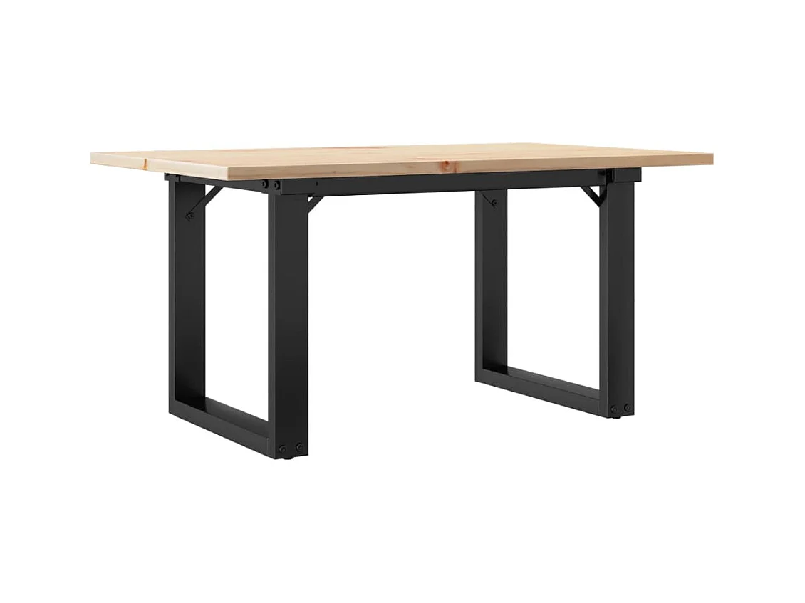 O-vormig frame salontafel 80x50x40 cm massief grenenhout en staal