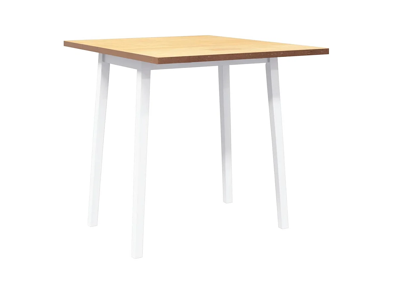 Table à manger blanc bois massif et caoutchouc