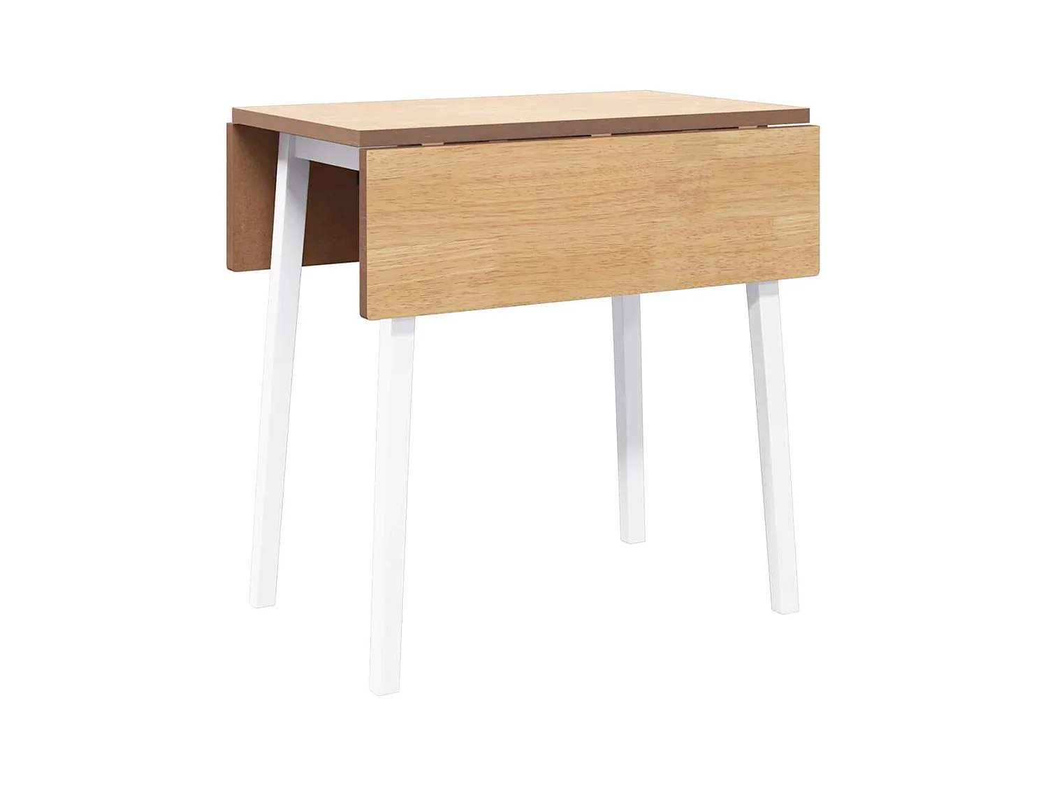 Table à manger blanc bois massif et caoutchouc