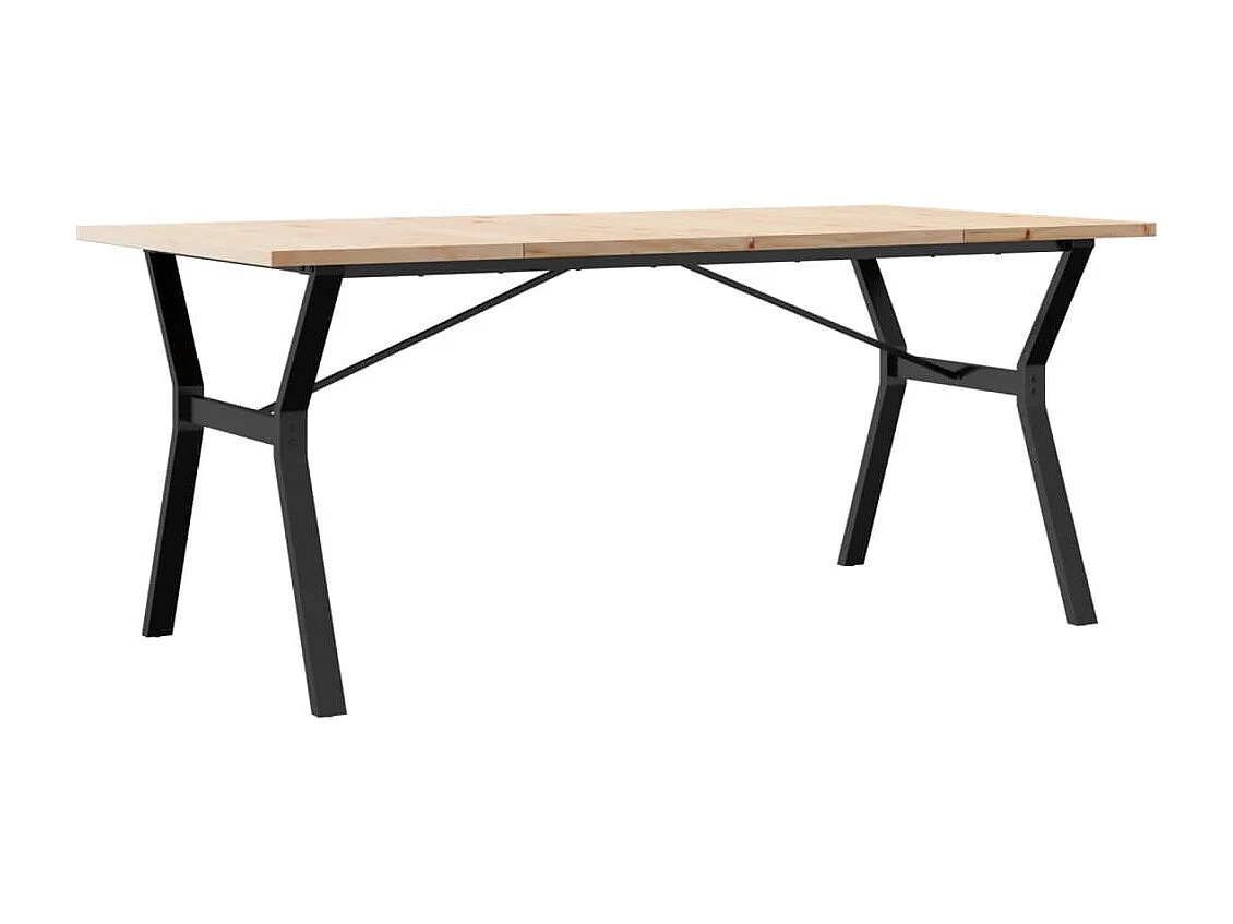 Mesa de comedor con estructura en Y 180x90x75,5 cm madera maciza de pino acero