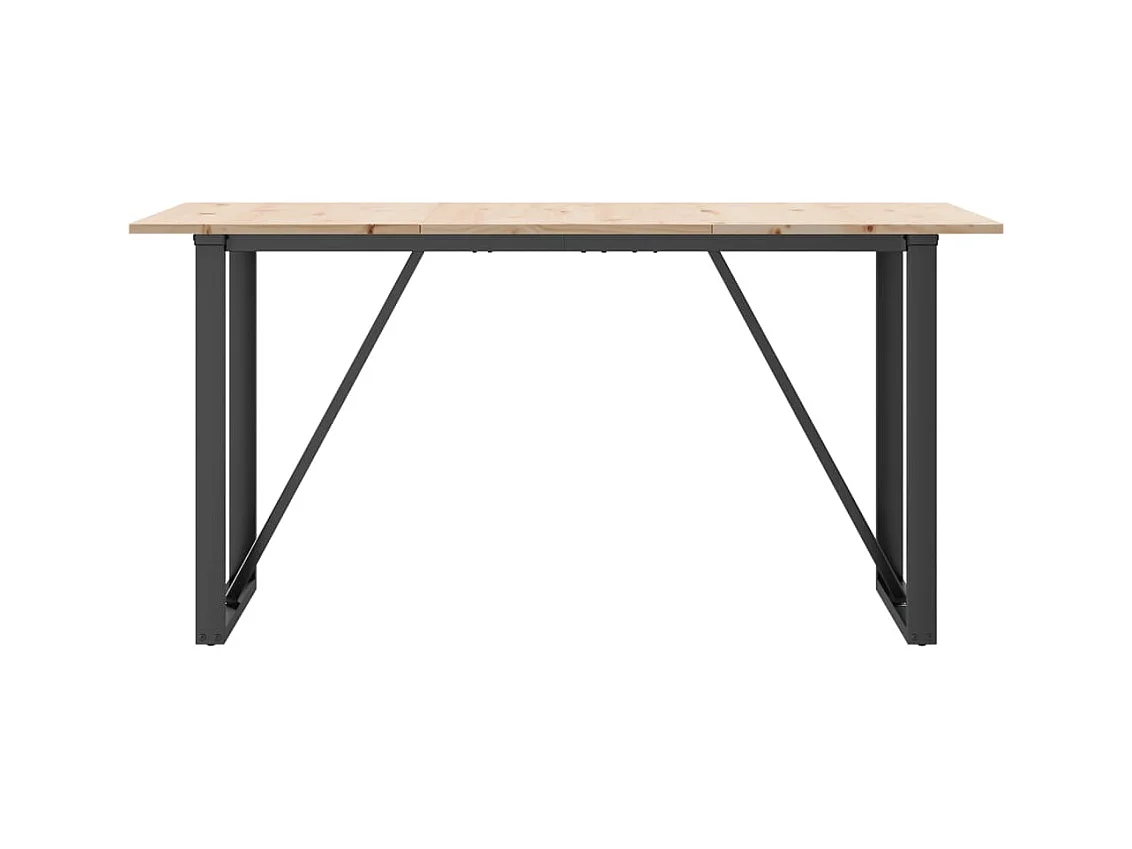 Table à manger cadre en O 160x80x75 cm bois de pin massif acier