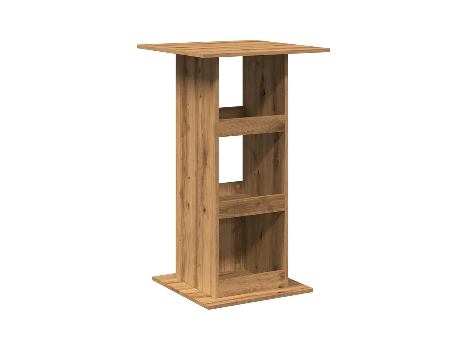 Table de bar avec rangement chêne artisanal bois d’ingénierie