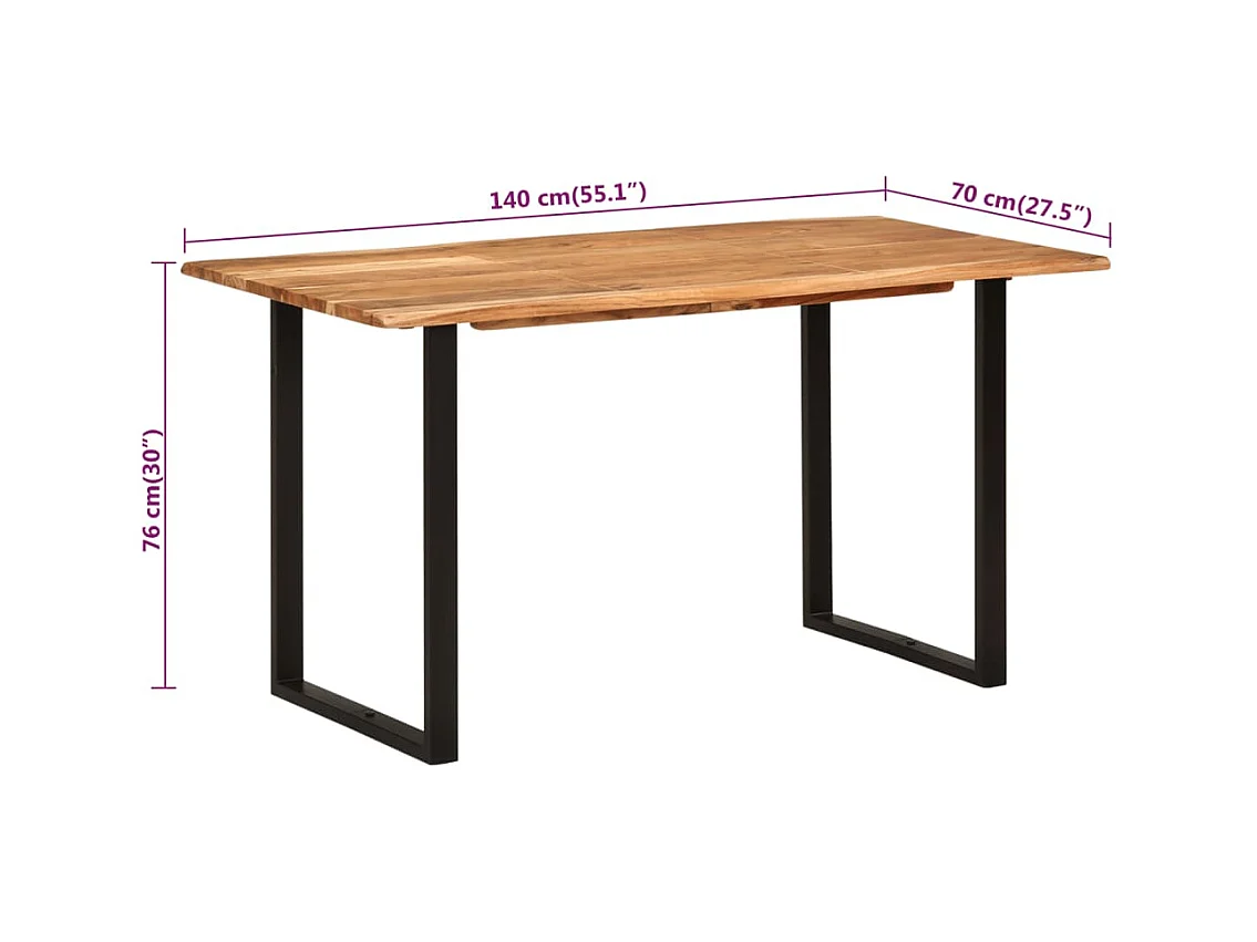 Table de salle à manger 140x70x76 cm Bois d'acacia solide