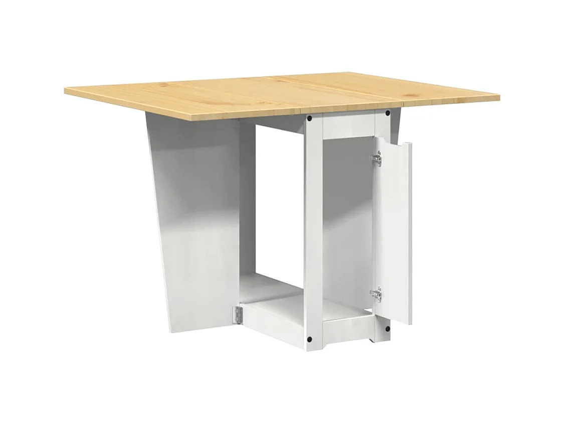 Table à manger papillon pliable Corona blanc bois de pin massif