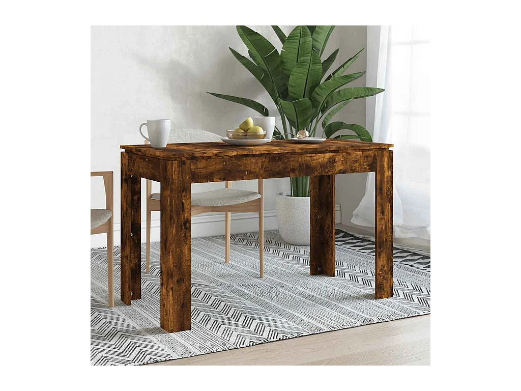 Table à dîner chêne fumé 120x60x76 cm bois d'ingénierie